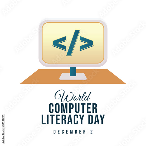 vector graphic of World Computer Literacy Day ideal for World Computer Literacy Day celebration.