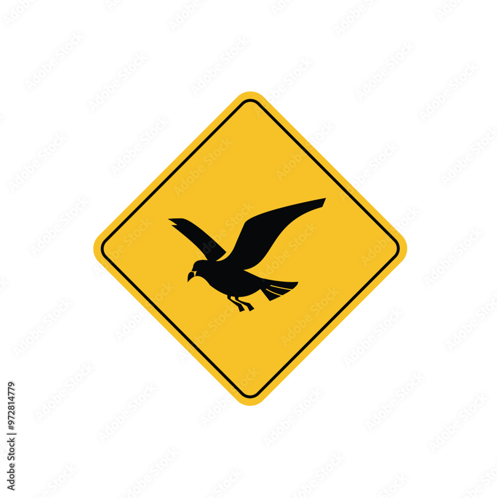 road sign icon, gull crossing on yellow rhombus. board.suitable for poster use and web icon
road sign icon, gull crossing on yellow rhombus. board.suitable for poster use and web icon