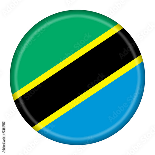 Free Download Tanzania flag button 3d illustration with clipping path - GFXLoad