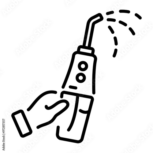 A line icon of water flosser 