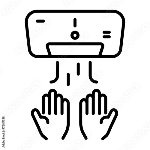 Hand dryer icon in linear style