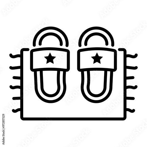 A line icon of bathroom slippers 
