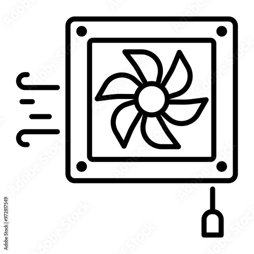 An outline style icon of exhaust fan 