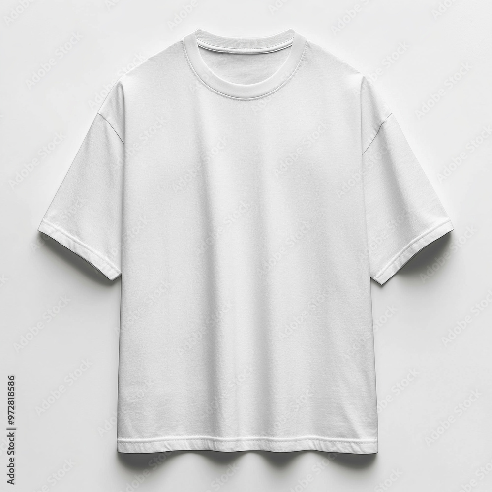 white t-shirt mockup, hanging on the background of a white wall white t-shirt mockup, hanging on the background of a white wall