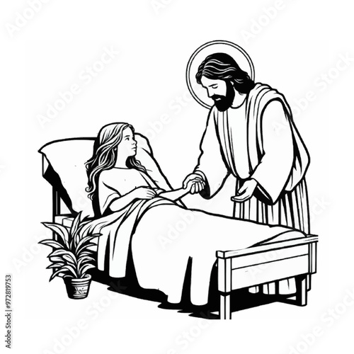 Foto Jesus raising Jairus’ daughter from the dead