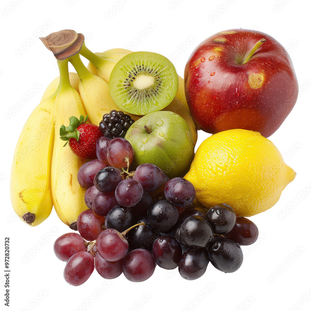 Fresh Fruit Mix Bananas Grapes Apple Kiwi Lemon Strawberry Blackberry Fresh Fruit Mix Bananas Grapes Apple Kiwi Lemon Strawberry Blackberry