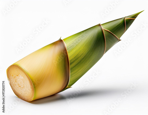 Bamboo Shoot isolated cut out white background with clipping path; no crop image
