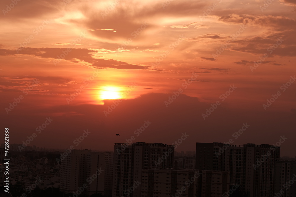 sunset over the city sunset over the city