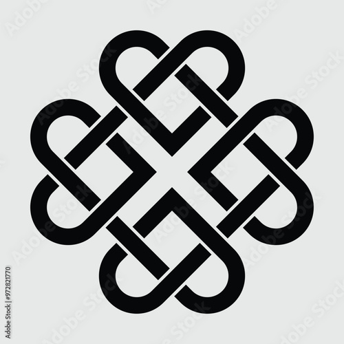 Celtic knot isolated on a white background. Celtic Knotwork. Traditional Celtic ornament elements isolated, design black and white. Vector illustration.