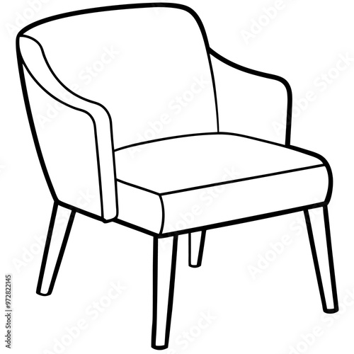 chair for sitting outline coloring book page line art drawing