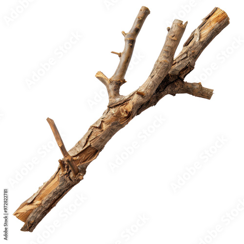 Dried tree branch isolated transparent background