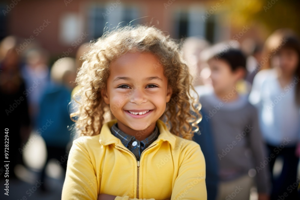 Portrait of a smiling child going to school Portrait of a smiling child going to school
