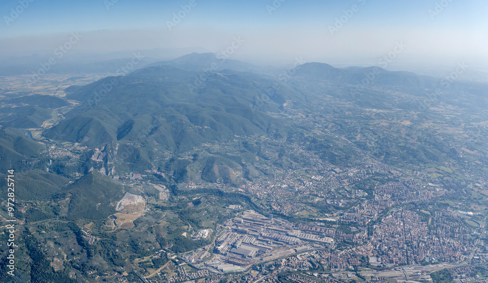 Terni panoramic aerial from east, Italy Terni panoramic aerial from east, Italy
