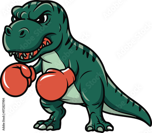 boxer fighter trainer dinosaur vector  and colourful design