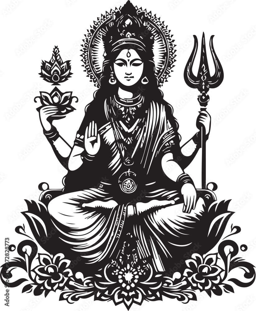 Fototapeta premium SaraswatiThakur design silhouette vector art.