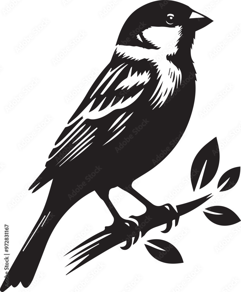 Sparrow silhouette vector illustration. Sparrow silhouette vector illustration.