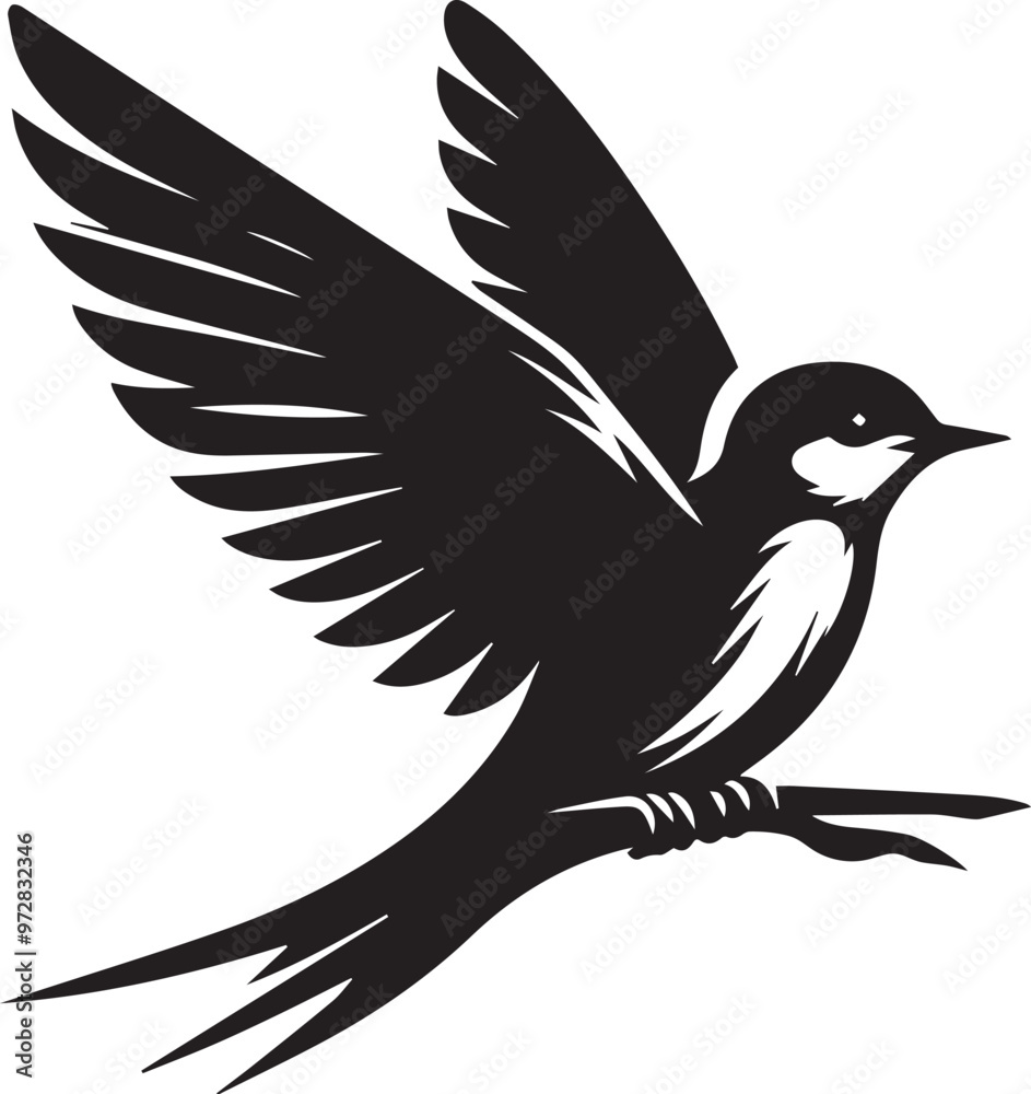 Sparrow silhouette vector illustration. Sparrow silhouette vector illustration.