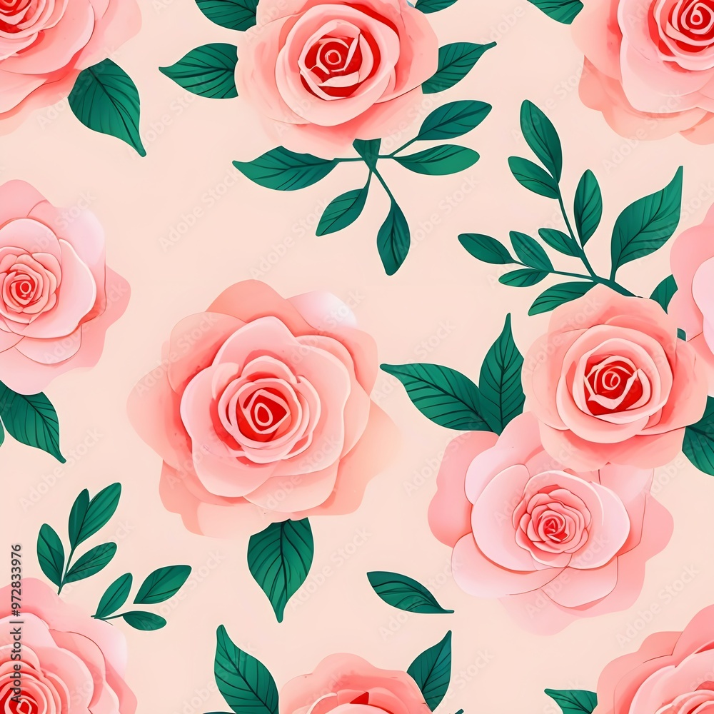 Pink Roses Floral Pattern Pink Roses Floral Pattern