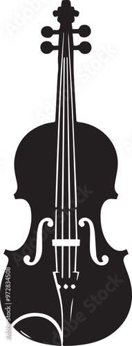 Violin silhouette vector art.