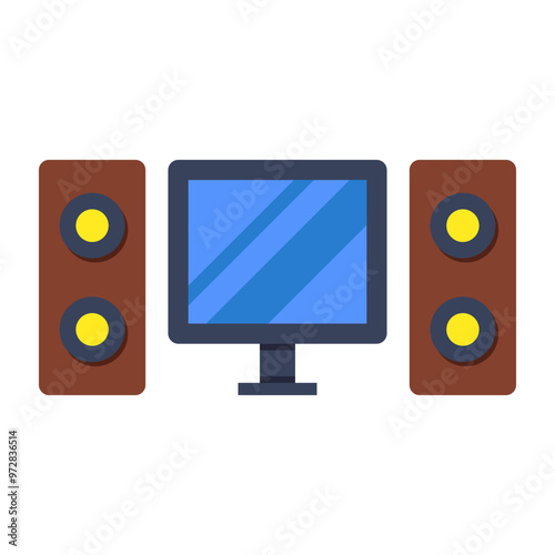 A beautiful design icon of home theater