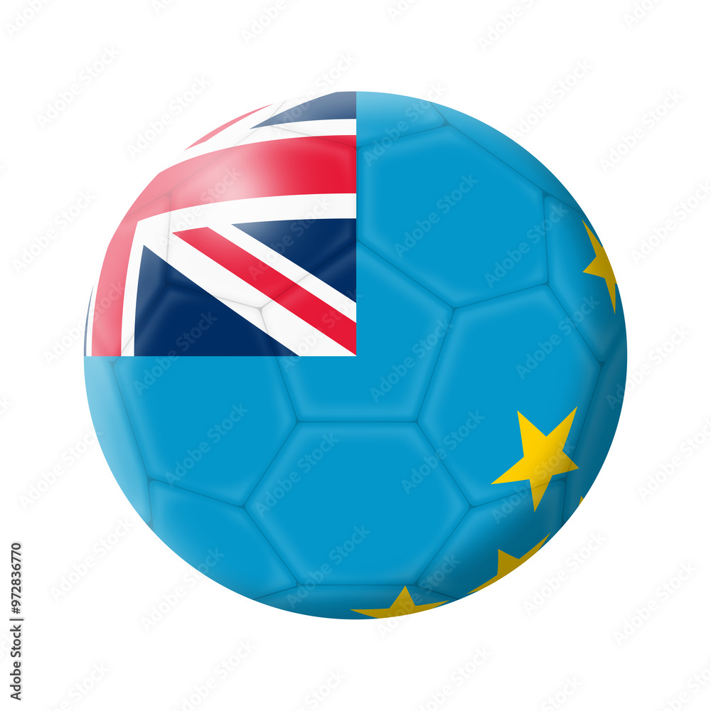 Fototapeta premium Tuvalu soccer ball football illustration