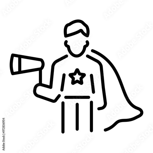 A line style icon of brand evangelist