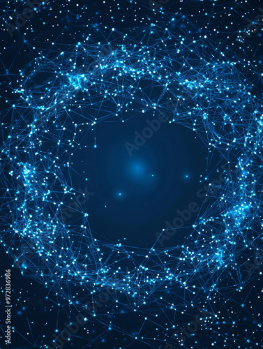 A blue background with a blue circle in the middle