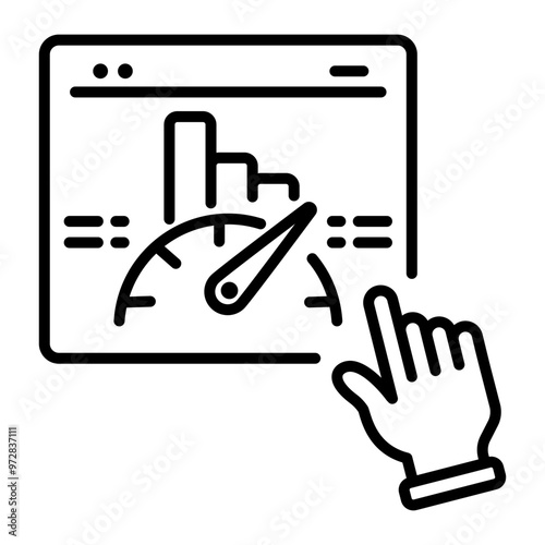 An outline style icon of benchmarking