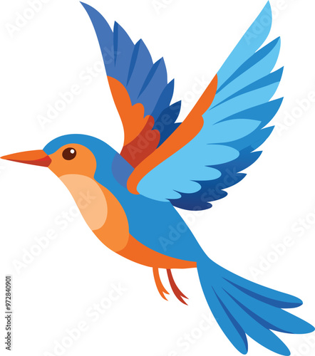 A colorful flying bird art illustration