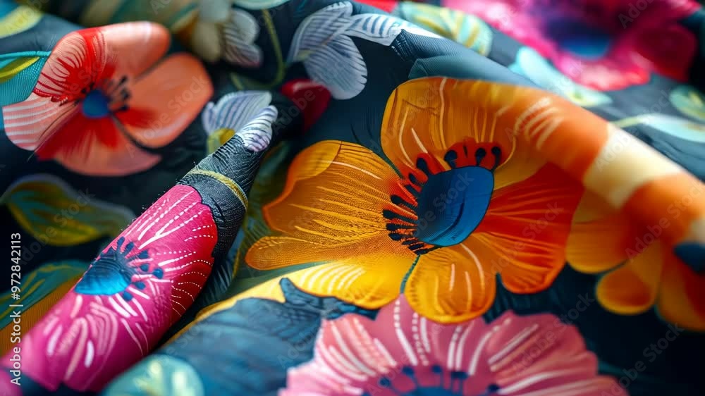 Explore vibrant floral fabric patterns featuring colorful designs and intricate details