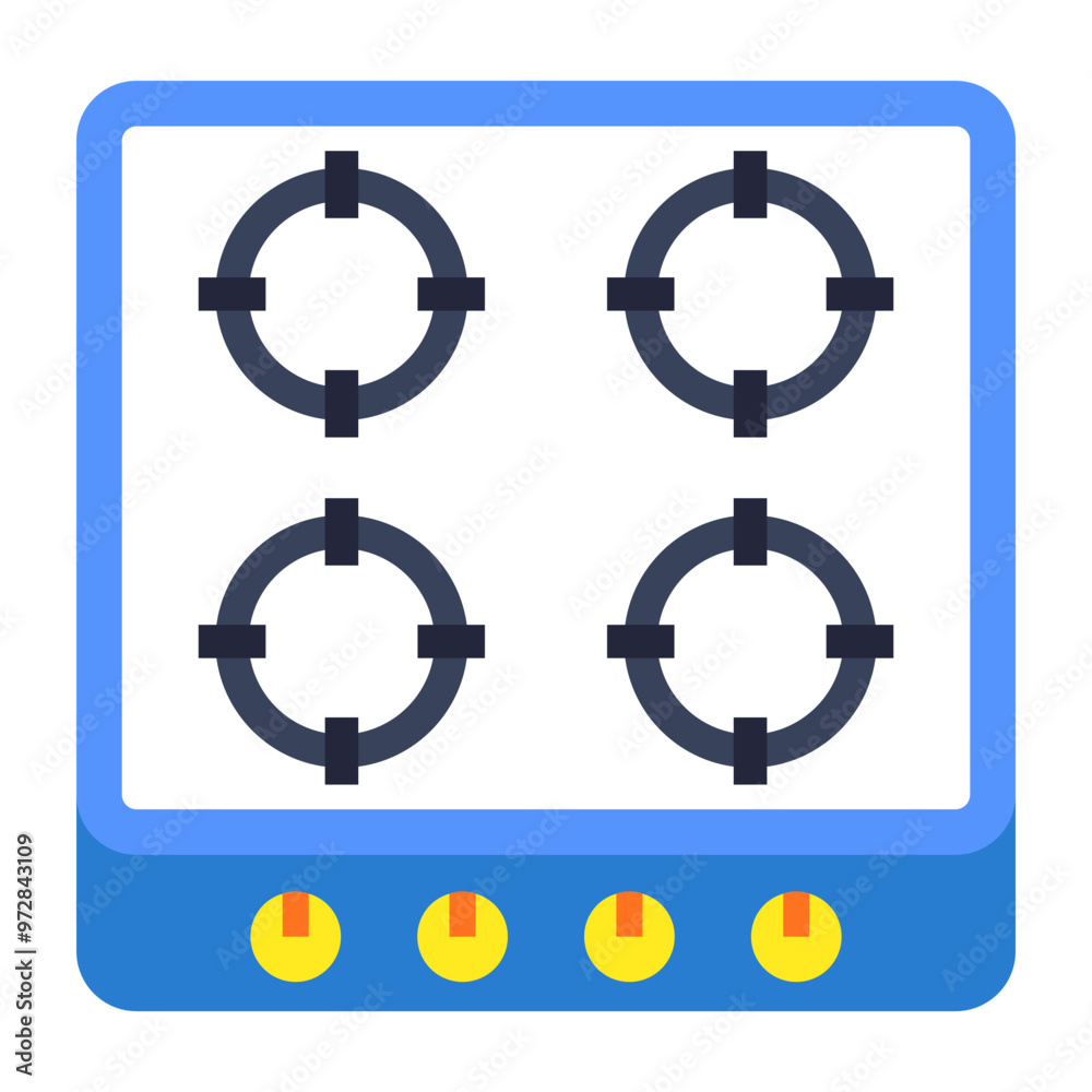 A beautiful design icon of gas stove A beautiful design icon of gas stove