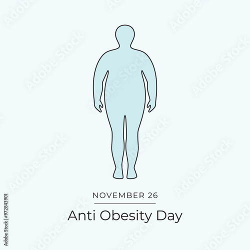 Anti Obesity Day vector design template good for celebration usage. Anti Obesity Day design. continuous line drawing. eps 10.