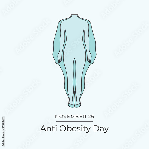 Anti Obesity Day vector design template good for celebration usage. Anti Obesity Day design. continuous line drawing. eps 10.