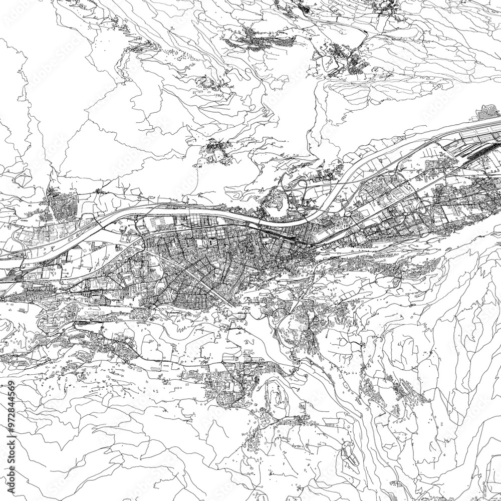 Fototapeta premium 3D illustration of city and urban in Trento Italy