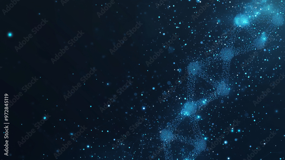 Obraz premium This vector illustration presents a sleek, abstract technology background, highlighting intricate circuit lines and geometric patterns. The design features a network of interconnected lines and nodes,