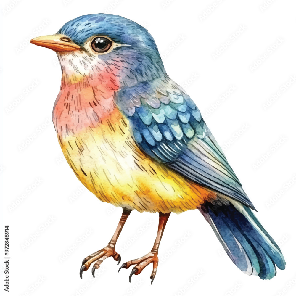 Obraz premium cute Cuckoo watercolor clipart illustration isolated