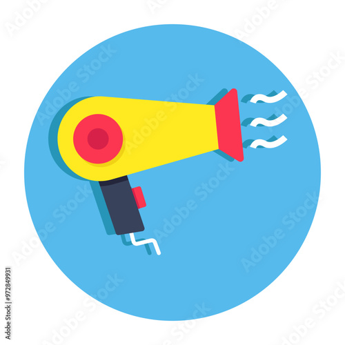 Modern design icon of hair dryer