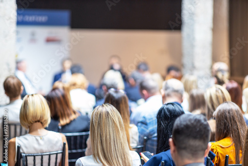 Round table, business conference and presentation or political event