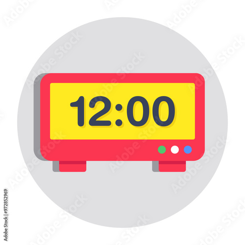 A colored design icon of digital clock 