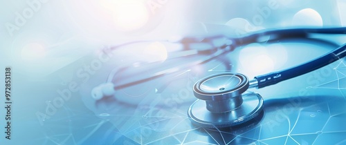 Modern Stethoscope Resting on a Digital Background With Soft Lighting
