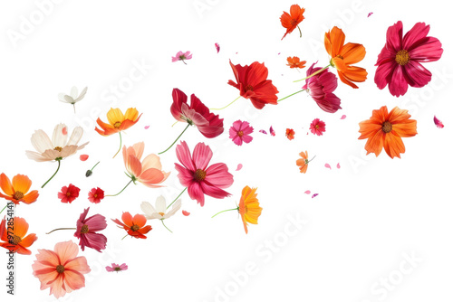 PNG  Colorful flowers floating gracefully photo