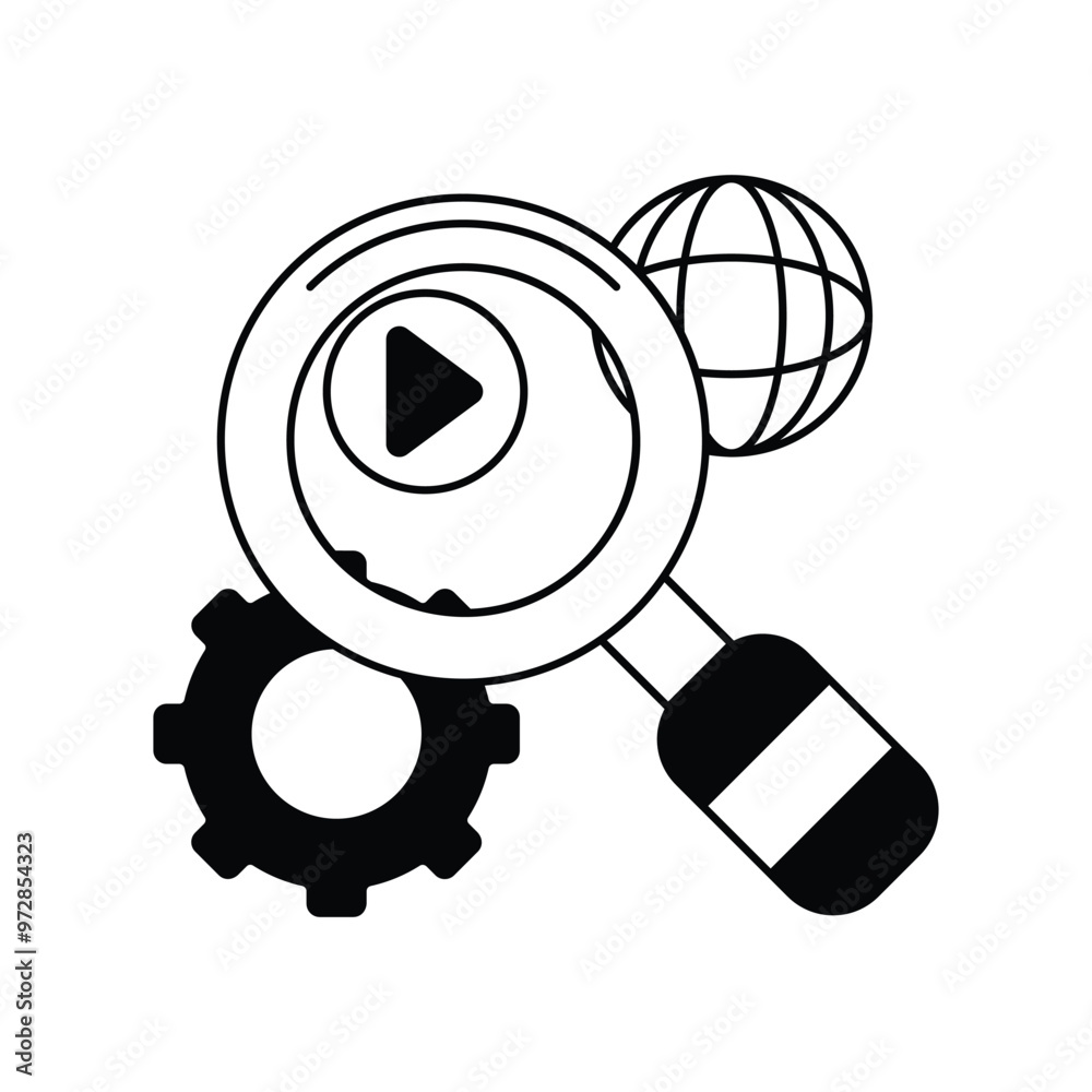 search glyph icon with white background vector stock illustration search glyph icon with white background vector stock illustration