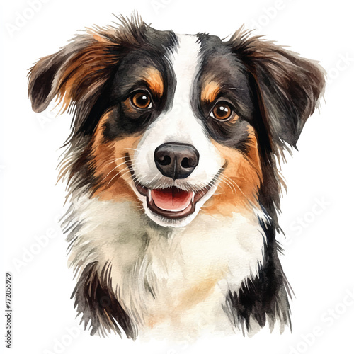 cute dog watercolor clipart illustration isolated
