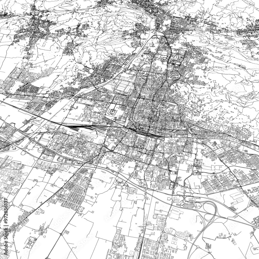 3D illustration of city and urban in Brescia Italy 3D illustration of city and urban in Brescia Italy
