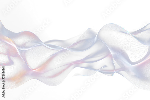 Crystal Clear Glass Wavy Line Isolated on White PNG