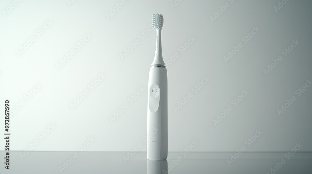 electric toothbrush with a minimalist design set against a plain white background. electric toothbrush with a minimalist design set against a plain white background.