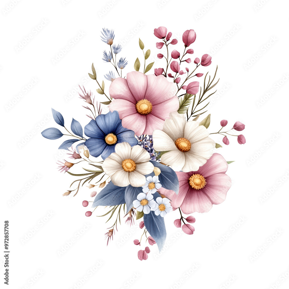 A beautiful bouquet of delicate flowers featuring soft pastel colors, perfect for spring-themed designs and elegant decor. A beautiful bouquet of delicate flowers featuring soft pastel colors, perfect for spring-themed designs and elegant decor.