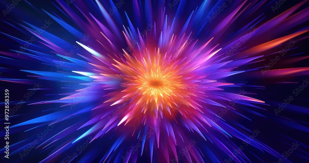 A vibrant explosion of colors radiating outward, creating a dynamic and energetic visual effect. A vibrant explosion of colors radiating outward, creating a dynamic and energetic visual effect.