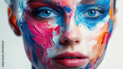 Woman with Colorful Makeup