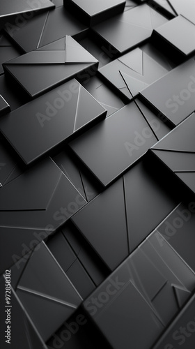 A black and white photo of a wall made of gray blocks